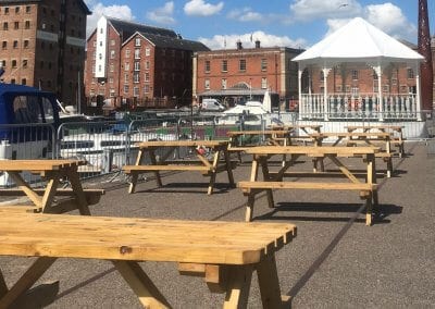Picnic Benches at Gloucester Docks